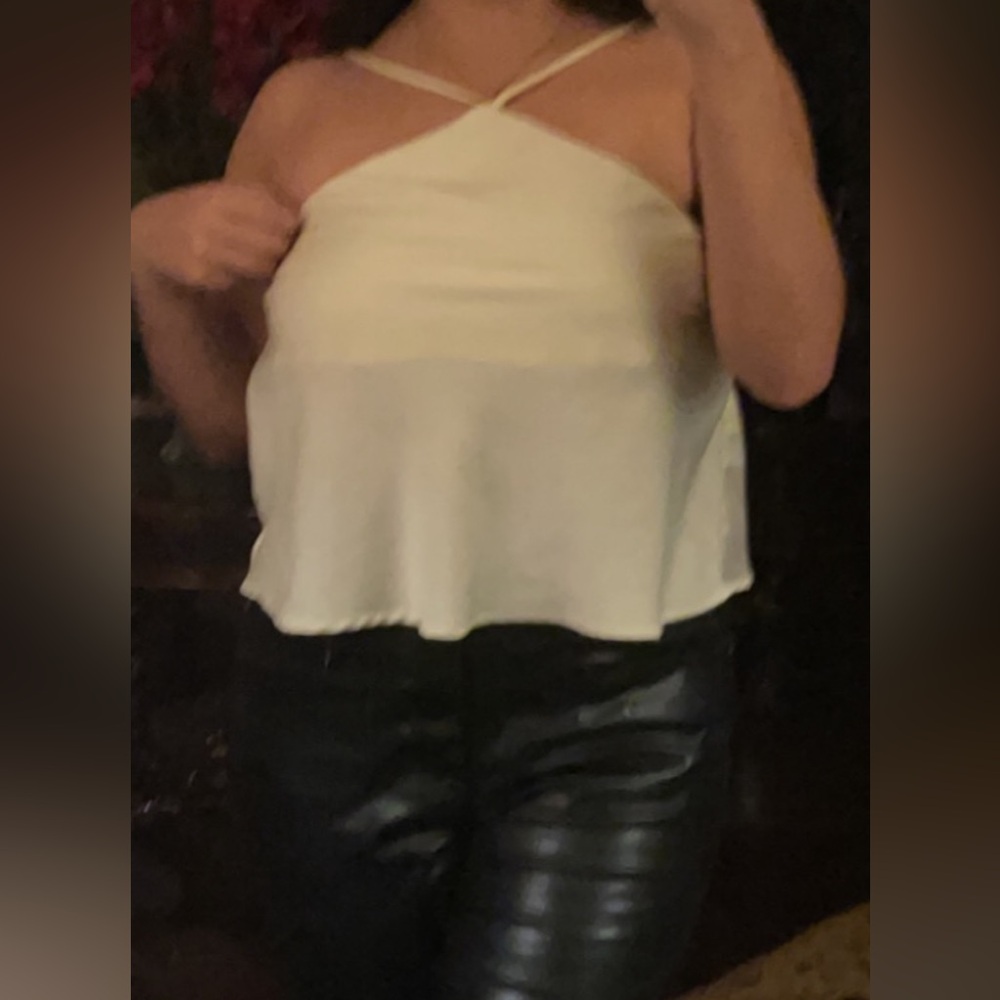 Forever 21 Satin Blouse in Creme